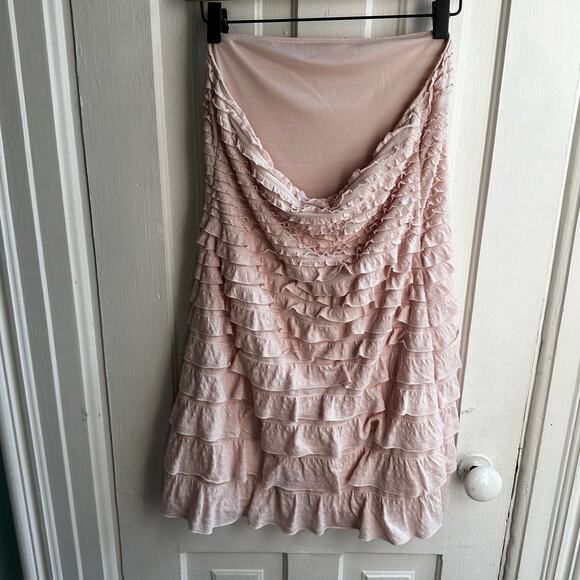 Express Strapless Ruffled Dress - Blush Pink - Size Medium - Picture 5 of 7